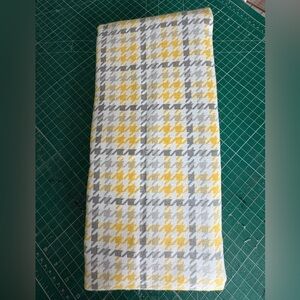 Yellow and Gray Houndstooth Flannel Fabric